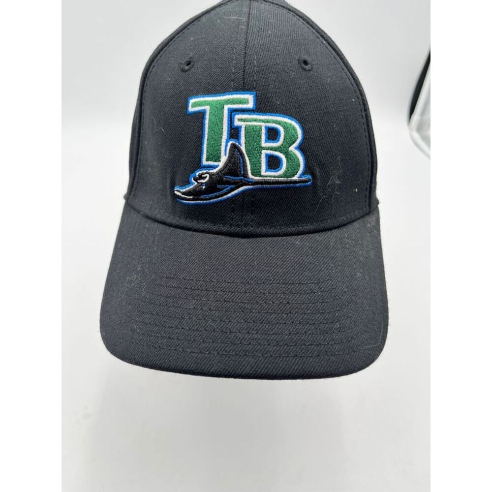 Tampa Bay Devil Rays New Era Fitted Hat S/M Black Vintage Logo MLB Wool Blend